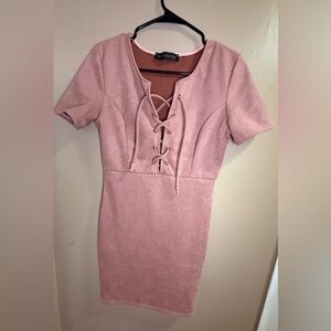 The Vintage Shop Blush Bodycon Mini Dress Sweetheart Neckline
